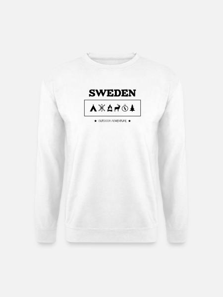 Schweden Outdoor Adventure Symbole - Unisex Pullover - Weiß