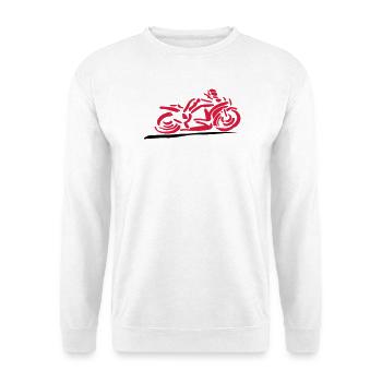 MotorcycleRacer_2a - Unisex Pullover - Weiß - Vorne