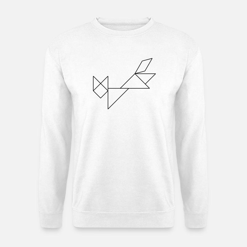 Tangram Fuchs Kontur - Unisex Pullover - Weiß