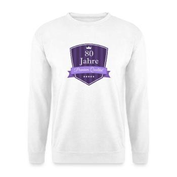 Premium 80 lila - Unisex Pullover - Weiß - Vorne