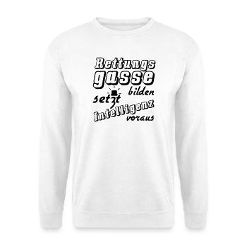 Rettungsgasse Spruch Auto Verkehr Medizin Geschenk - Unisex Pullover - Weiß - Vorne