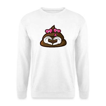 Lächelnder Scheißhaufen mit Herzaugen - Liebe - Unisex Pullover - Weiß - Vorne