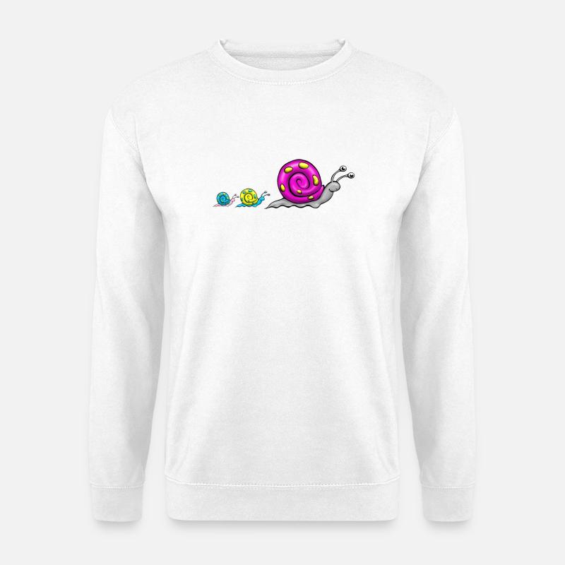 Schneckenfamilie Comic - Unisex Pullover - Weiß
