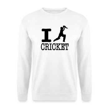 j'aime le cricket / i aime le cricket - Sweat-shirt Unisexe - blanc - Devant