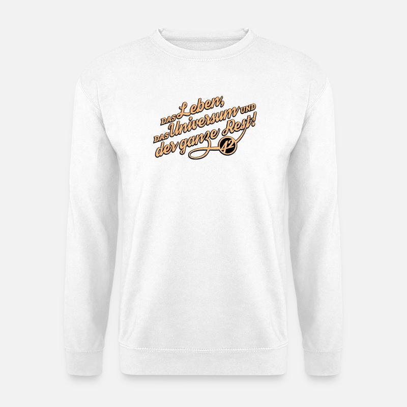 Sci Fi 42 Typografie Spruch - Unisex Pullover - Weiß