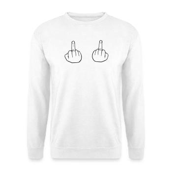 Mittelfinger, doppelter Stinkefinger - Unisex Pullover - Weiß - Vorne