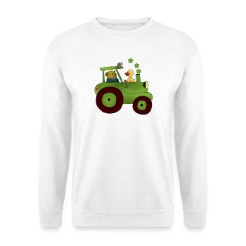 Mit dem Trecker unterwegs - Unisex Pullover - Weiß - Vorne