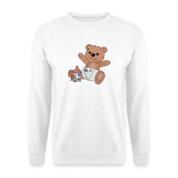 Teddy mit Flasche - Unisex Pullover - Weiß - Vorne