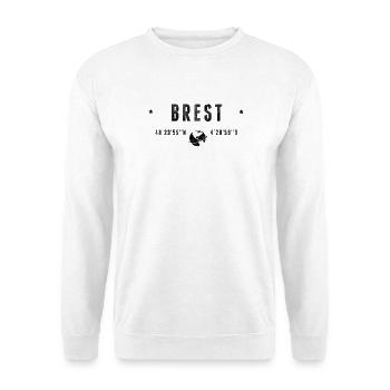 Brest Coordonnées Géographiques Stylisées - Sweat-shirt Unisexe - blanc - Devant