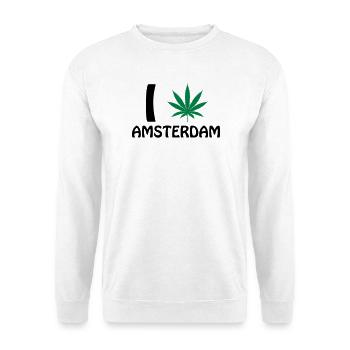I Love Amsterdam - Unisex Pullover - Weiß - Vorne