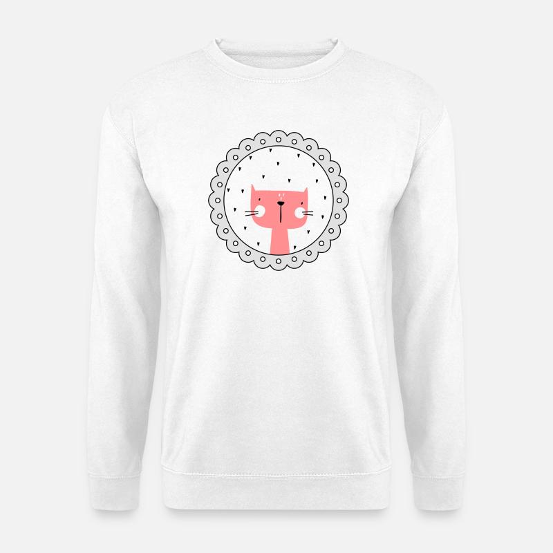 Katze Bild Rahmen Katzenpotrait - Unisex Pullover - Weiß