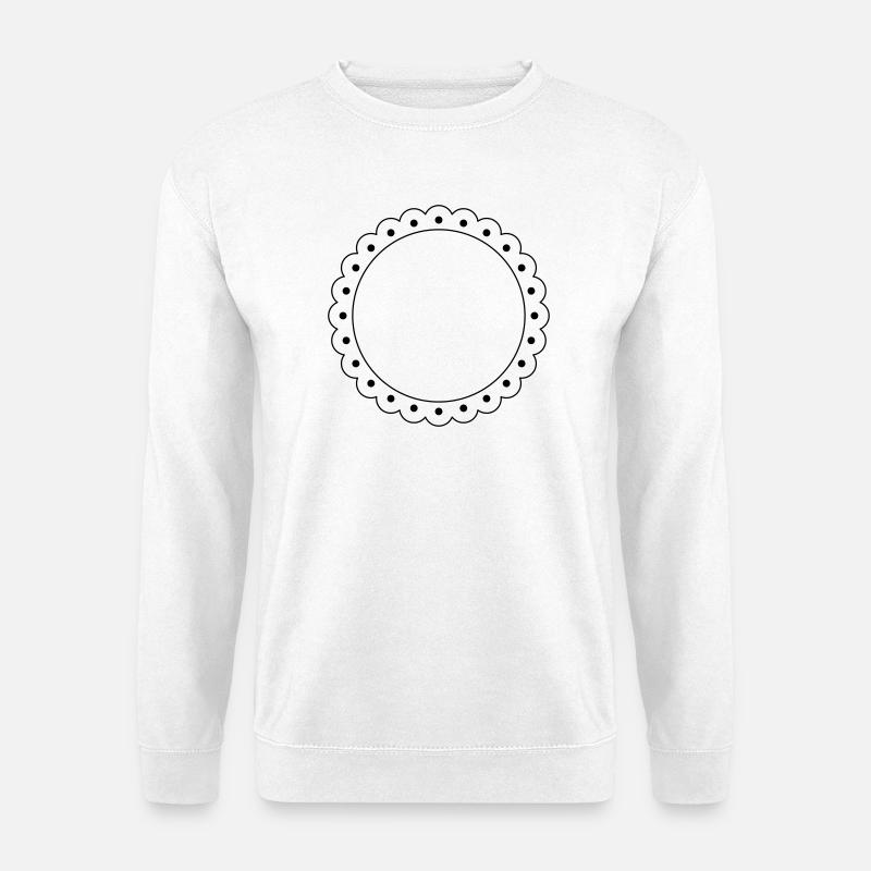 round frame contour wave edge - Unisex Sweatshirt - white