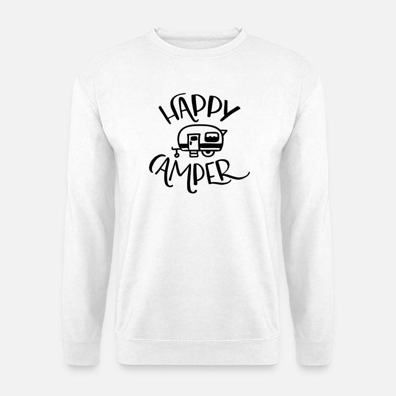 Happy Camper - Unisex Pullover - Weiß