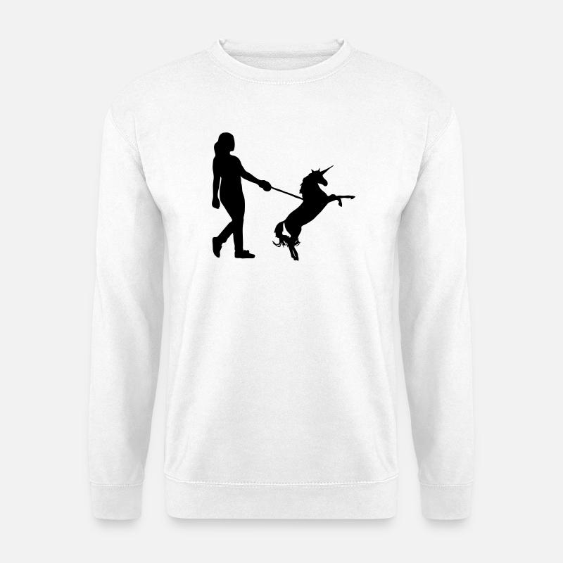 Einhorn Gassi - Einhörner, Haustier, Geschenk - Unisex Pullover - Weiß