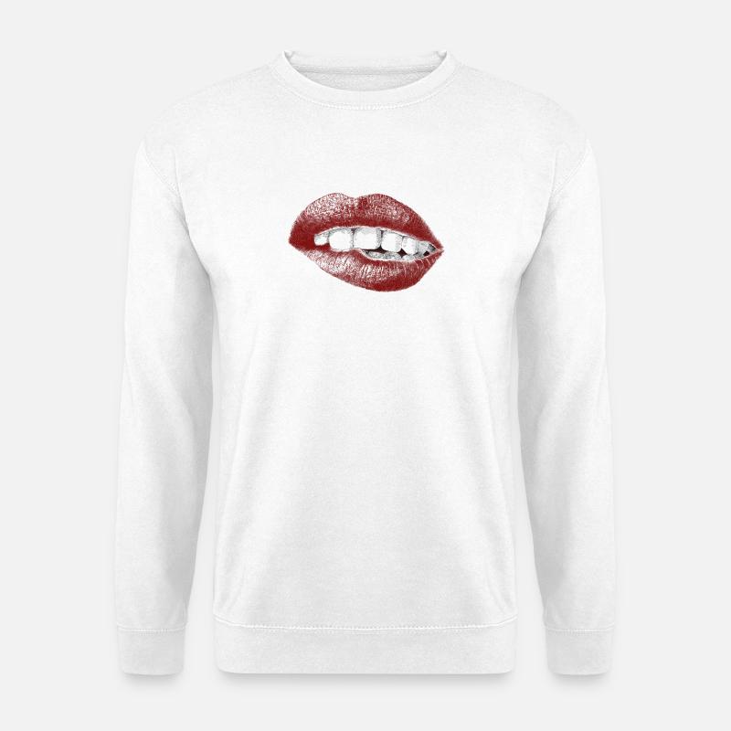 Lippen - Unisex Pullover - Weiß