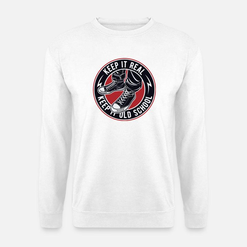 Keep It Real Old School Sneakers Logo - Unisex Pullover - Weiß