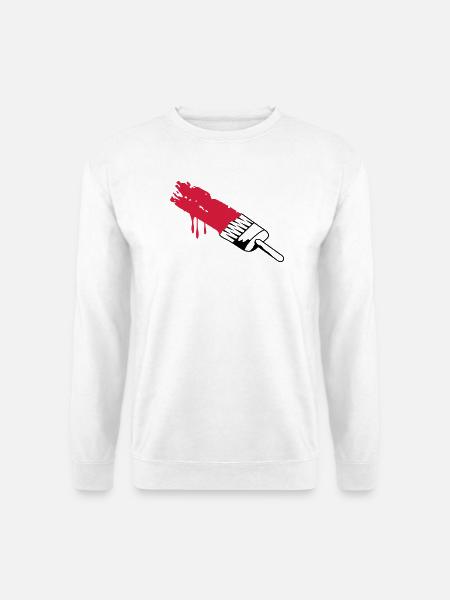 Pinsel mit Farbe - Unisex Pullover - Weiß