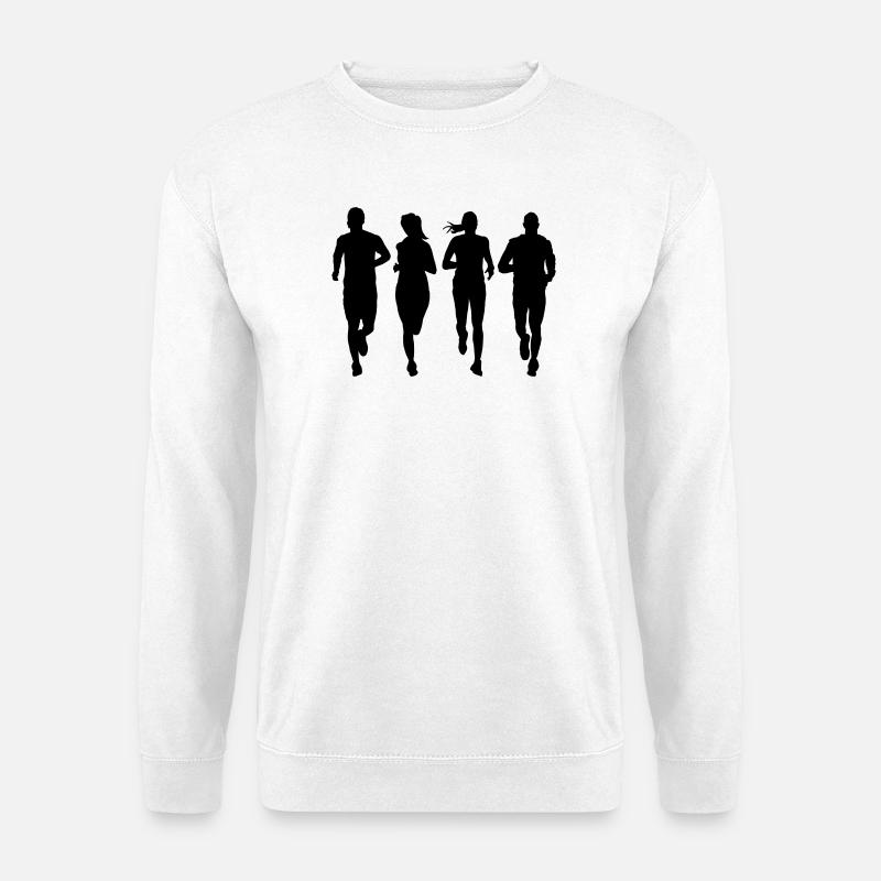 laufende Paargruppe - Unisex Pullover - Weiß