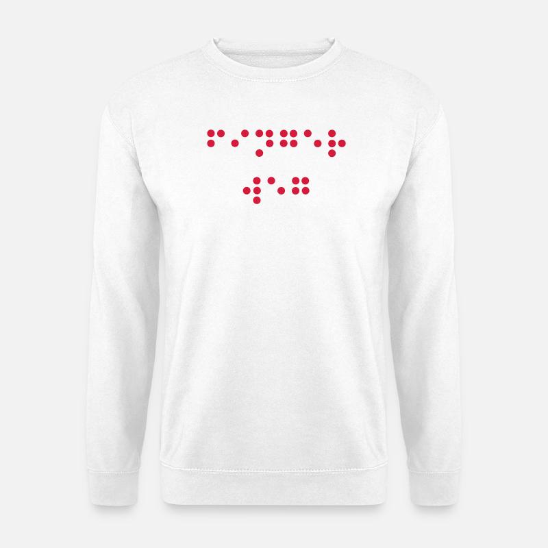Finger weg - in Blindenschrift - Unisex Pullover - Weiß