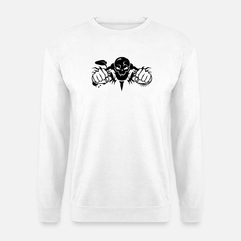 Skull Motorcycle - Unisex Sweatshirt - white