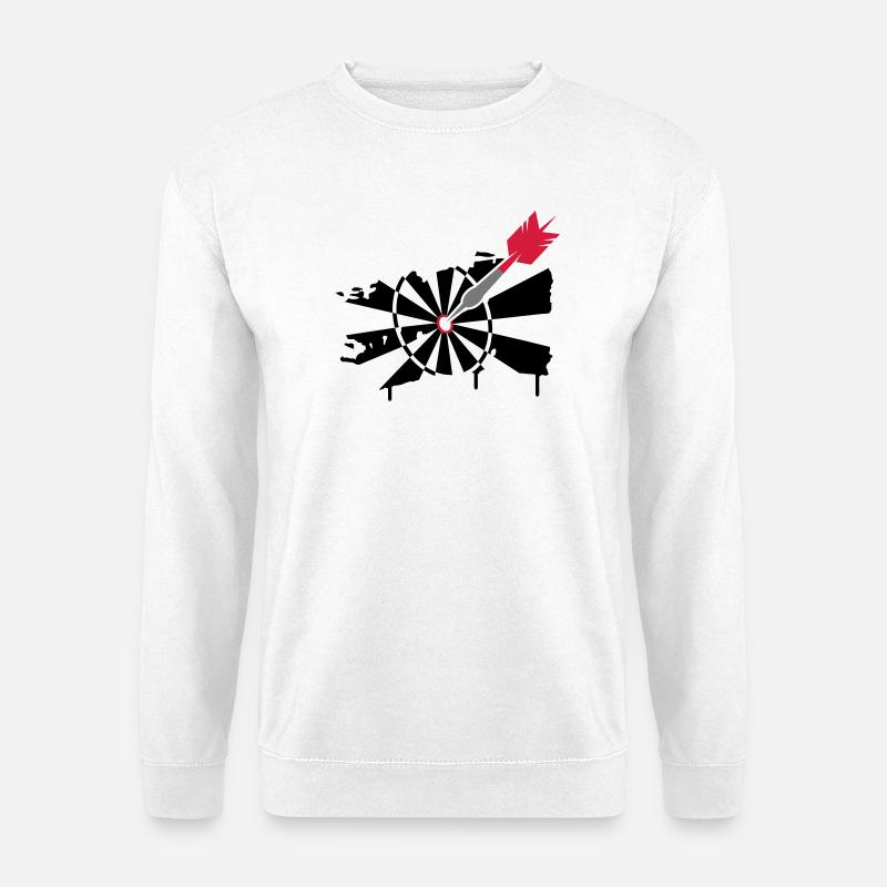 Dartscheibe mit Dartpfeil Graffiti Illustration - Unisex Pullover - Weiß