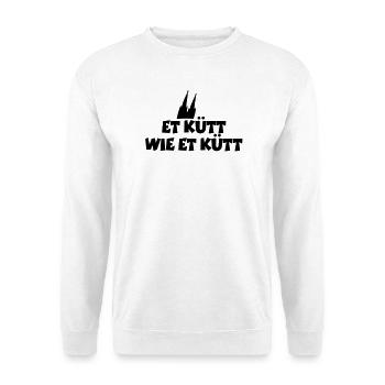 Köln Spruch Et kütt wie et kütt mit Kölner Dom - Unisex Pullover - Weiß - Vorne