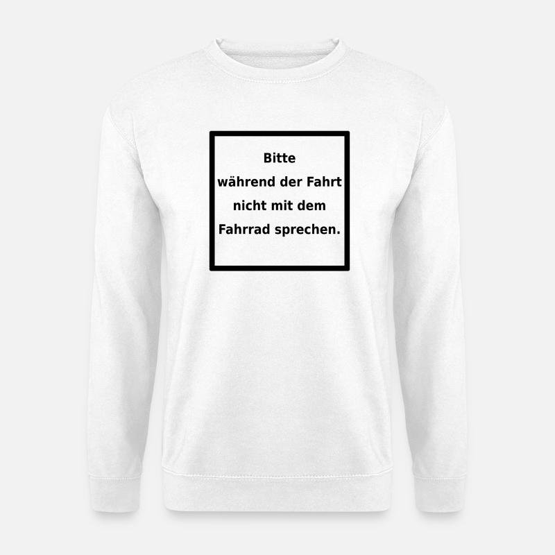 Warnhinweis: Fahrrad. (black) - Unisex Pullover - Weiß