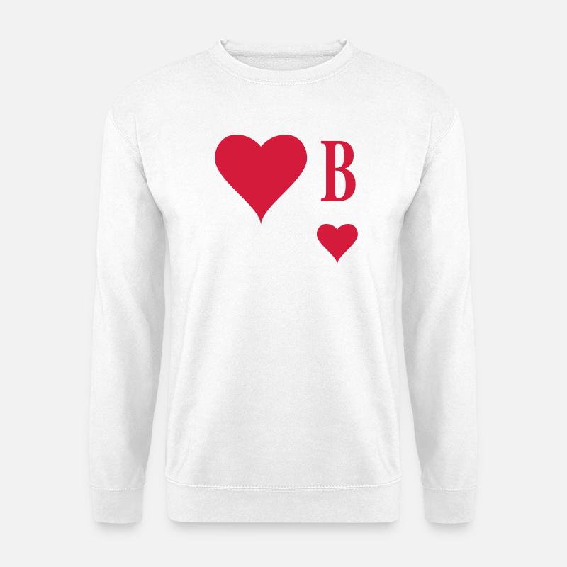 Herz Bube | Herz Junge | B - Sweat-shirt Unisexe - blanc