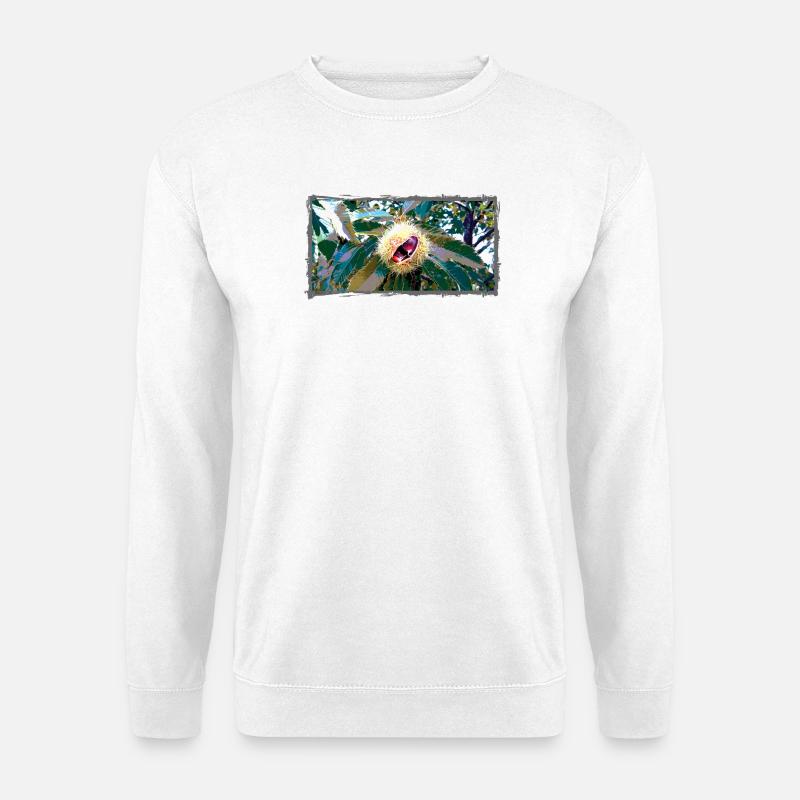Chestnut in pointed leaf design - Unisex Sweatshirt - white