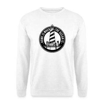 Leuchtturm - Home is where the ocean is - Unisex Pullover - Weiß - Vorne