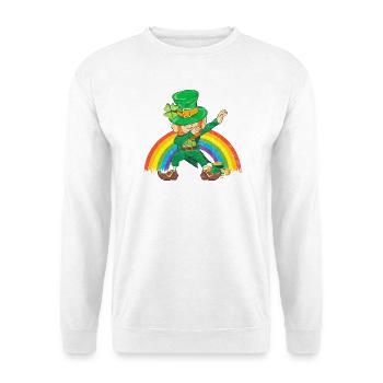 Lutin, Dancing Dabbing, Arc-en-ciel - Sweat-shirt Unisexe - blanc - Devant