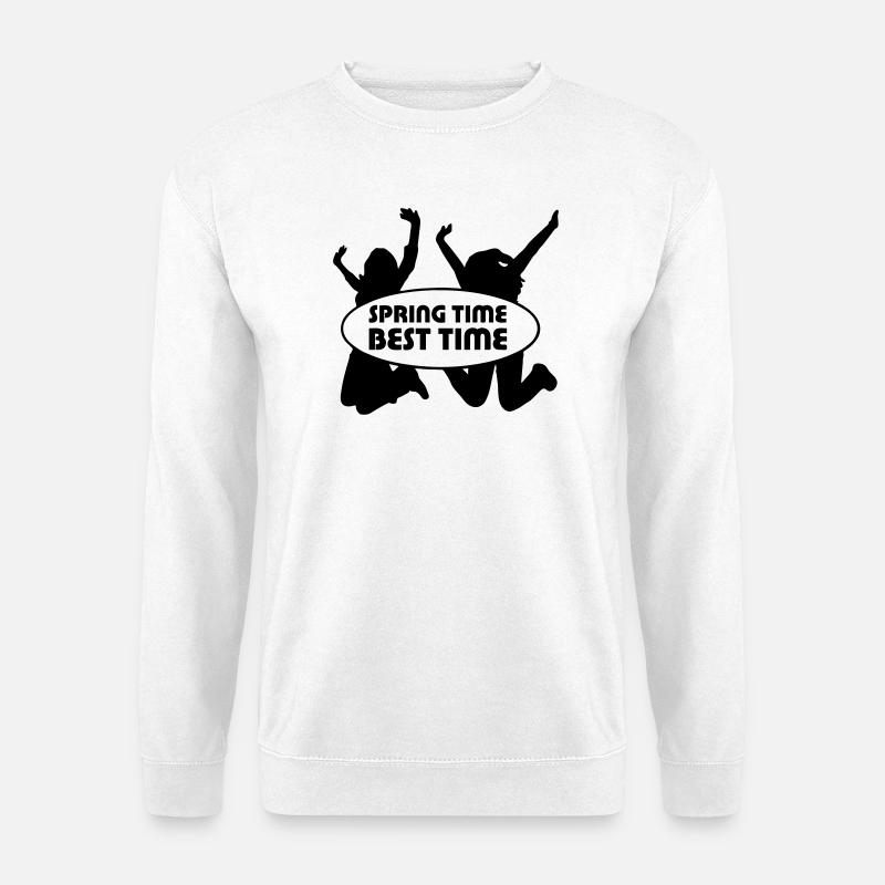 Spring Time Frühling Fun Freunde Geschenk - Unisex Pullover - Weiß
