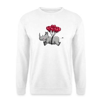 Fliegendes Nashorn - Unisex Pullover - Weiß - Vorne