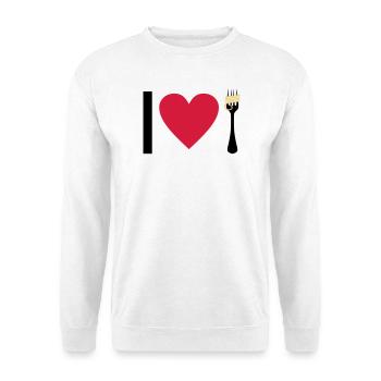 I love Pasta - Unisex Pullover - Weiß - Vorne