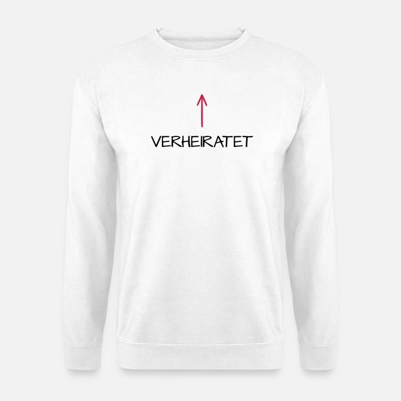 Verheiratet Pfeil Hochzeit Partnerlook - Unisex Pullover - Weiß