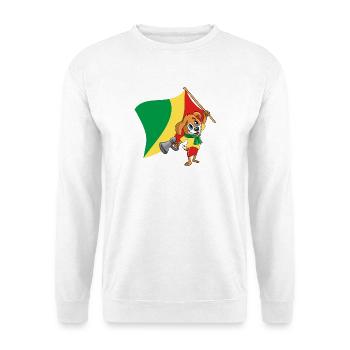 Congo (Brazzaville) fan chien - Sweat-shirt Unisexe - blanc - Devant