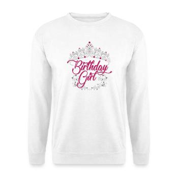 Geburtstagskind-Tiara-Schrift - Unisex Pullover - Weiß - Vorne