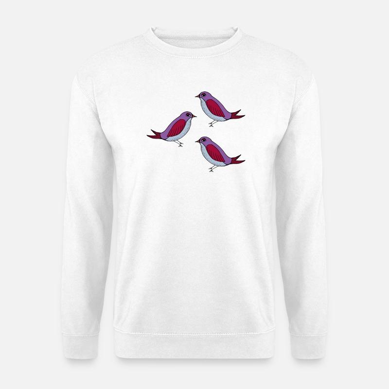 Purple Bird Pattern Trio - Unisex Sweatshirt - white