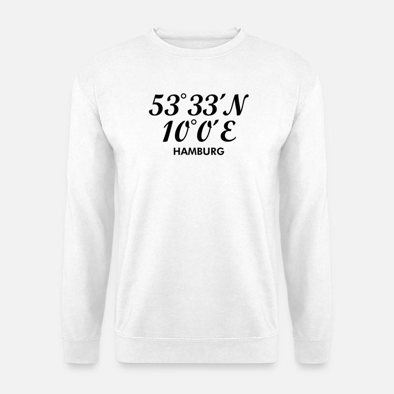 Hamburger Koordinaten von Hamburg - Unisex Pullover - Weiß