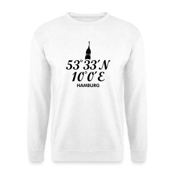 Hamburg Koordinaten Hamburger Michel - Unisex Pullover - Weiß - Vorne