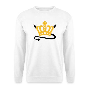 Teufel Krone - Unisex Pullover - Weiß - Vorne - Alina (178cm) & Michal (187cm)