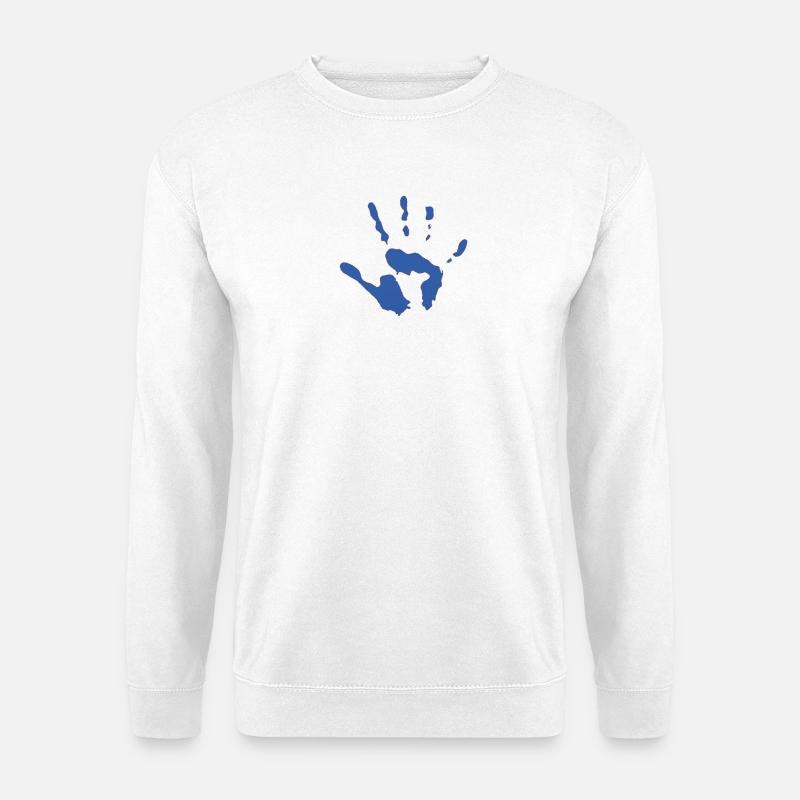 Hand Handabdruck - Unisex Pullover - Weiß
