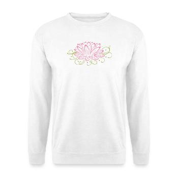 Large lotus flower, lotus, lotus flower. - Unisex Sweatshirt - white - Front