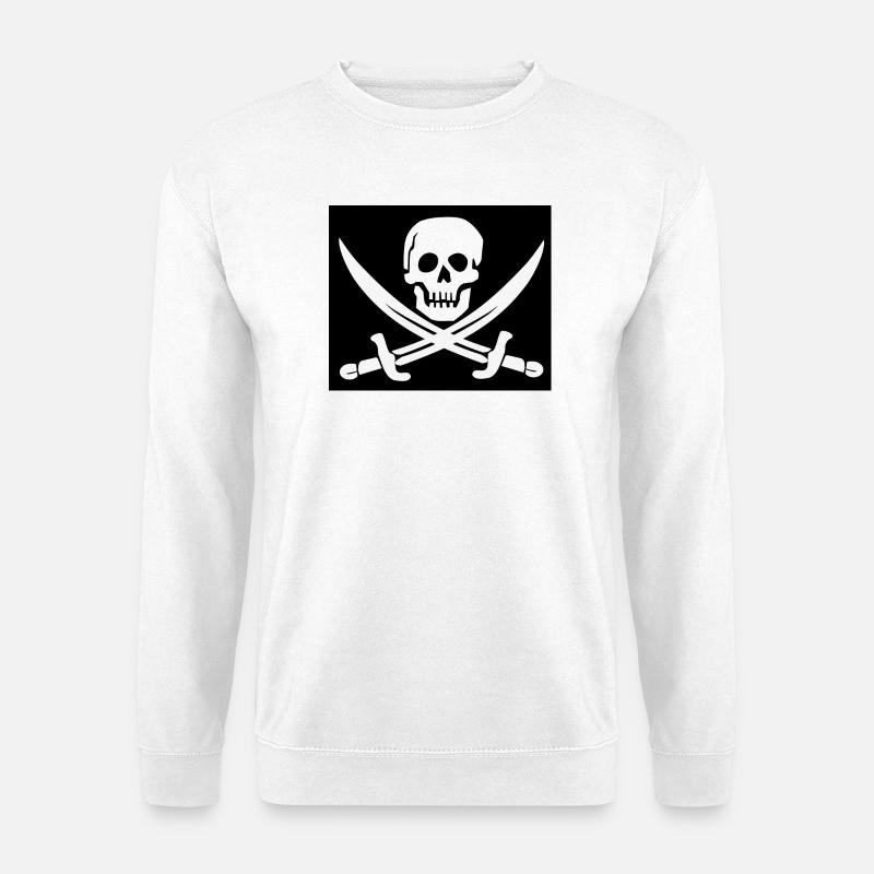 Crâne et épées Pirate Emblem - Sweat-shirt Unisexe - blanc