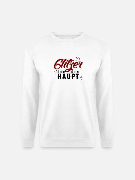 Glitzer über mein Haupt (Rot/Schwarz) - Unisex Pullover - Weiß
