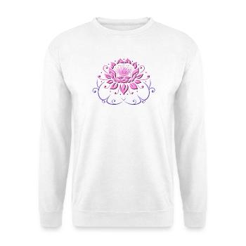 Lotus flower, lotus with leaves. Yoga. - Unisex Sweatshirt - white - Front