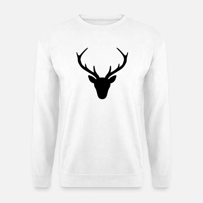 Deer antler silhouette hunting hunter gift - Unisex Sweatshirt - white