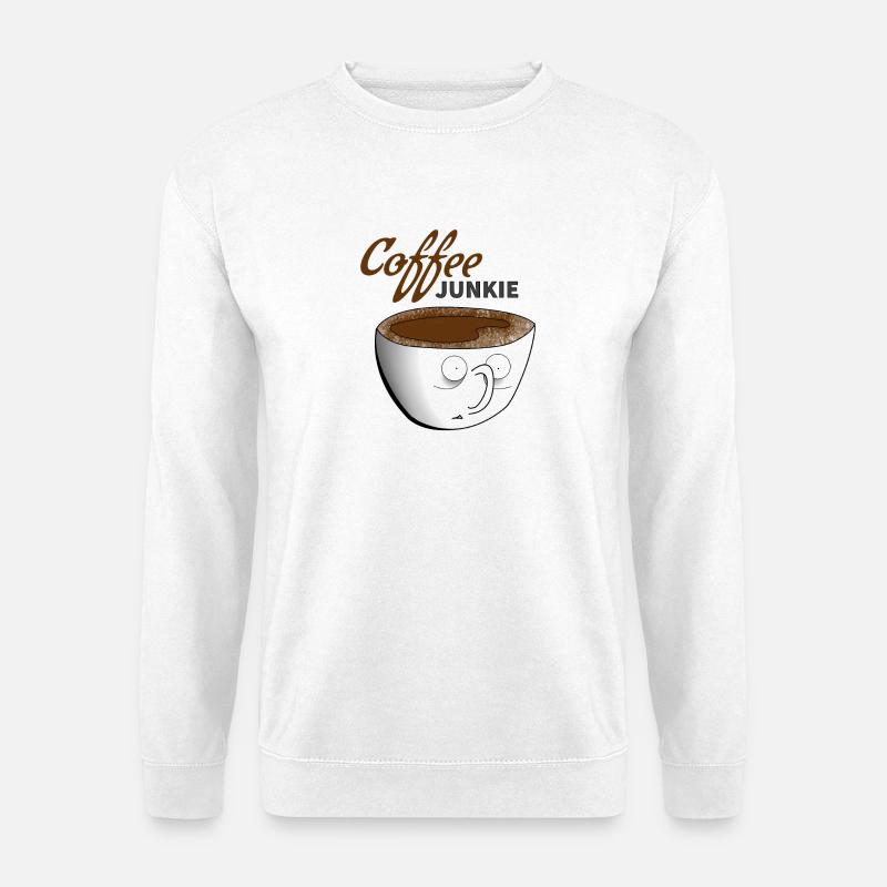 Kaffee Junkie - Unisex Pullover - Weiß