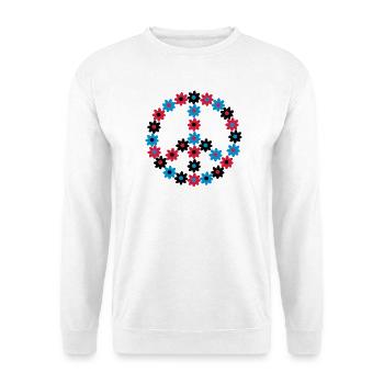 Blumen Friedenszeichen - Unisex Pullover - Weiß - Vorne