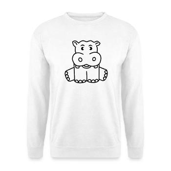 Hippo - Sweat-shirt Unisexe - blanc - Devant